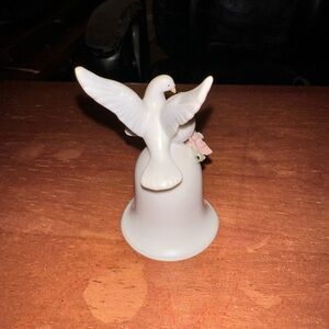 Elegant White Dove Ceramic Bell